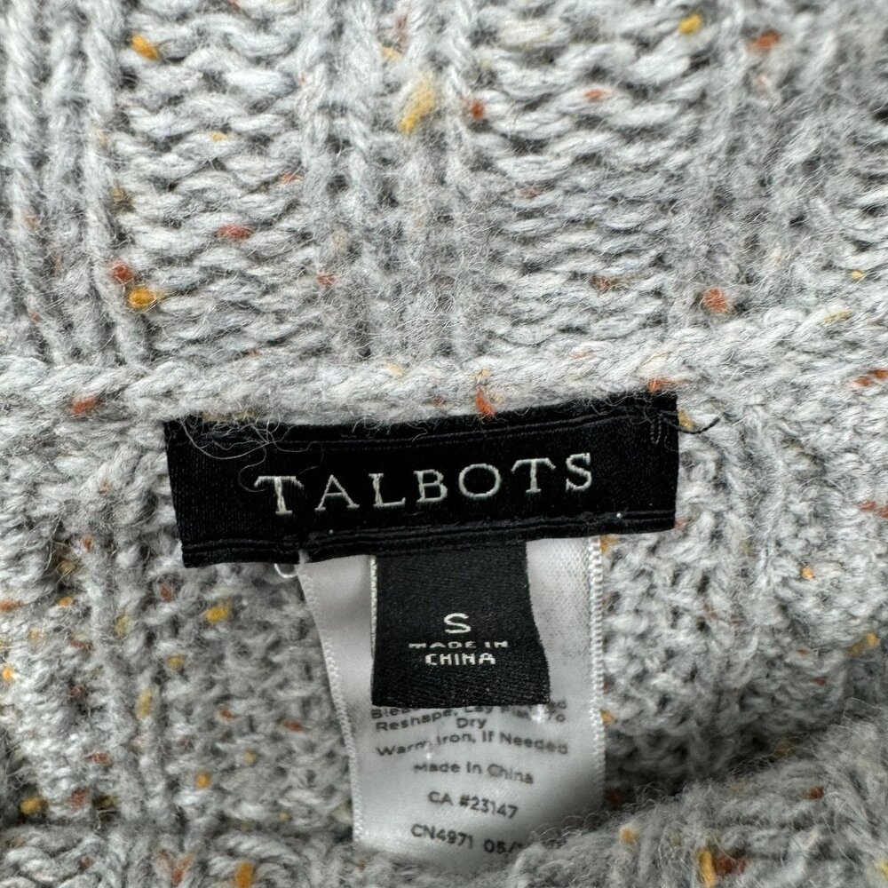 Talbots Gray Cable Knit Poncho - image 7